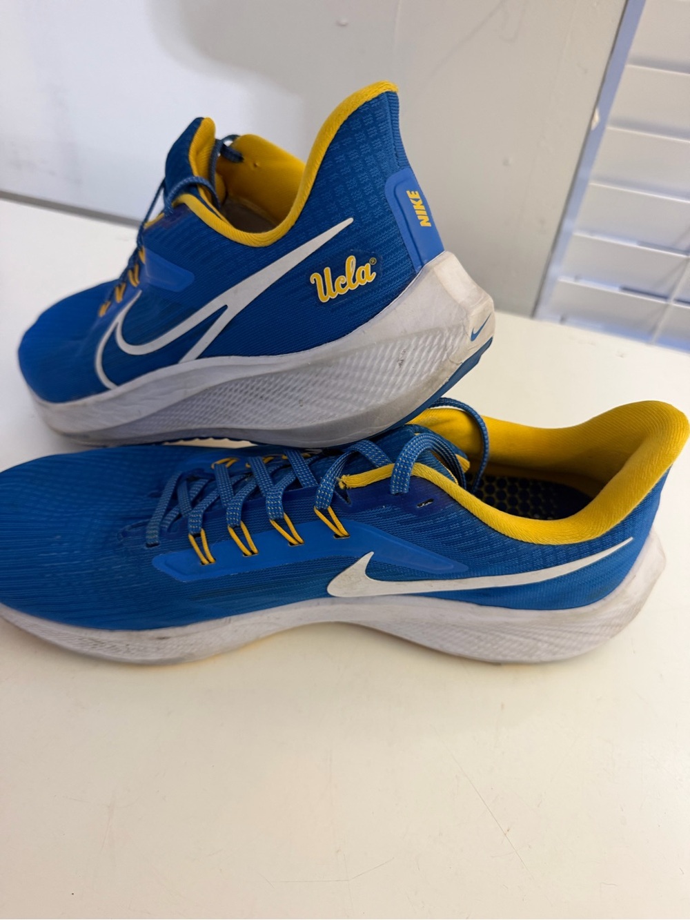 Nike Pegasus Royal Blue and Yellow UCLA Swoosh Sneakers